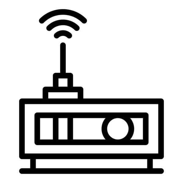 Vecteur Contour Icône Appareil Radio Home Travail Vidéo Séjour Informatique — Image vectorielle