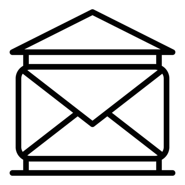 Ícone Home Mail Vetor Esboço Estadia Social Educação Grupo — Vetor de Stock