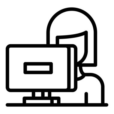 Bağlı kal simge çizgisi vektörü. Ev ödevi. İnsan bağımlılığı