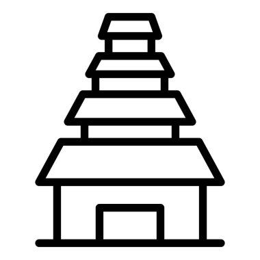 Jakarta ev ikonu ana hat vektörü. Şehir silüeti. Seyahat et.