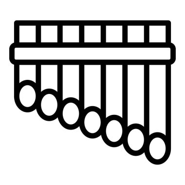 Ahşap flüt ikonu ana hat vektörü. Dünya seyahati. Festival günü