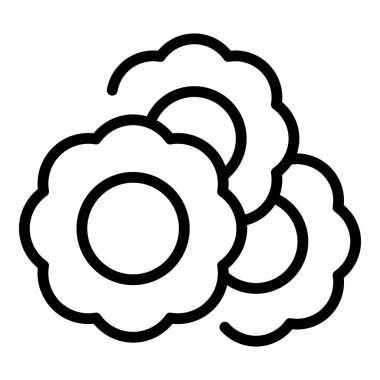 Jakarta çiçek ikonu ana hatları vektörü. Monas binası. Bali ondel