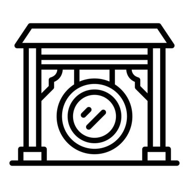 Jakarta ana simgesi ana hat vektörü. Şehir binası. Şehir turizmi