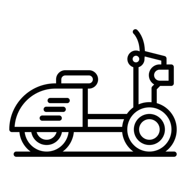 Yakarta Scooter Icono Contorno Vector Edificio Municipal Skyline Viajes — Vector de stock