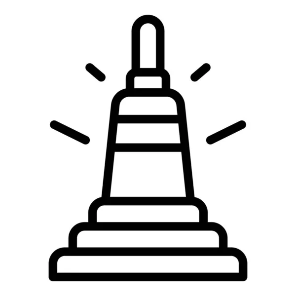 Jakarta Stupa Icon Outline Vector City Building Ondel Bali — Stock Vector