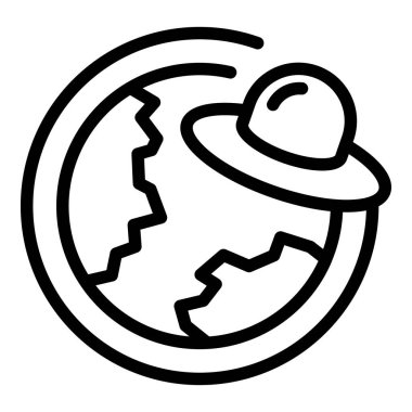 Ufo simgesi ana hat vektörü. Uzaylı. Canavar çizgi romanı