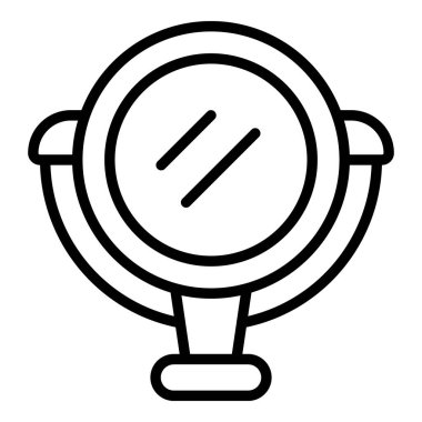 Berber ayna ikonu ana hat vektörü. Güzellik bakımı. İnsan ekipmanı