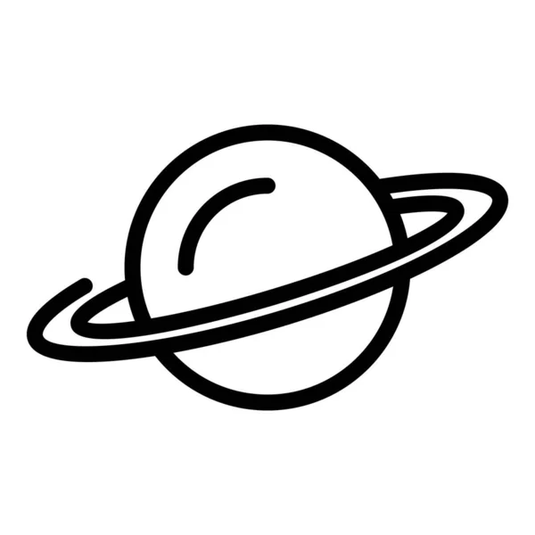 Saturnus Planet Ikon Kontur Vektor Raketrymden Utomjordisk Ufo — Stock vektor