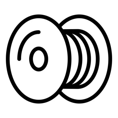 Fiber bobbin ikon ana hatları vektörü. Optik kablo. İnternet ağı