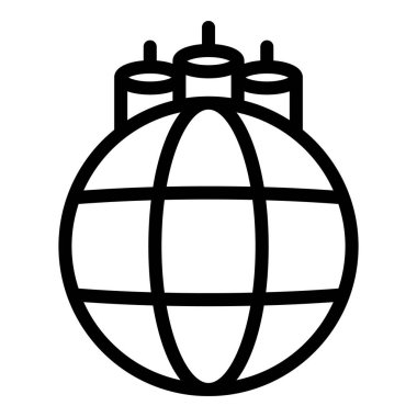 Küresel optik fiber ikon ana hatları vektörü. İnternet kablosu. Ağ fiberi