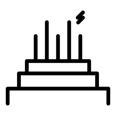 Fiber enerji ikonu ana hat vektörü. Optik kablo. Ağ fiberi