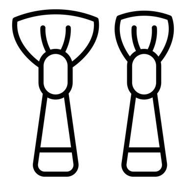 Boya fırçası simge taslak vektörü ayarlandı. Makyaj fırçası. Kozmetik aracı