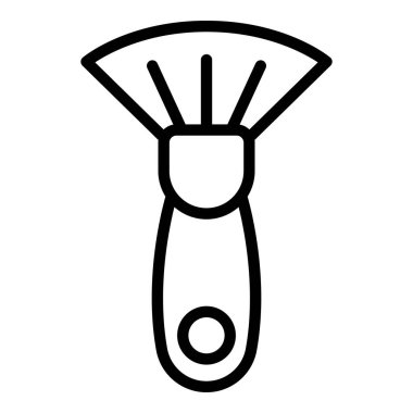 Eko fırça simgesi ana hat vektörü. Makyaj malzemesi. Göz aracı