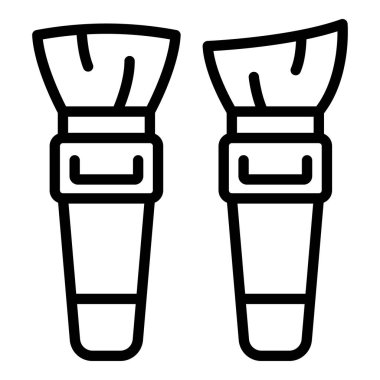 Yanak fırçası ikon ana hatları vektörü. Makyaj güzeli. Göz aracı