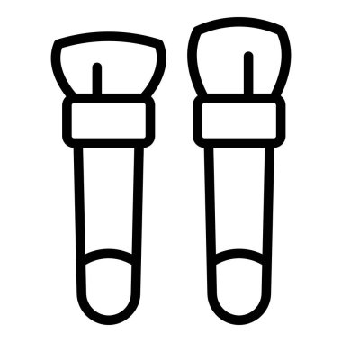 Göz fırçası ikonu ana hatları vektörü. Makyaj malzemesi. Kozmetik aracı