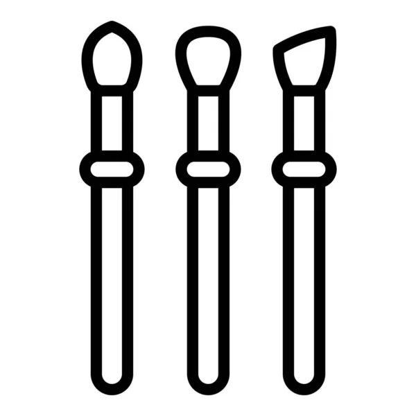 Make Pinsel Symbol Umrissvektor Kosmetisches Werkzeug Rötlicher Schatten — Stockvektor