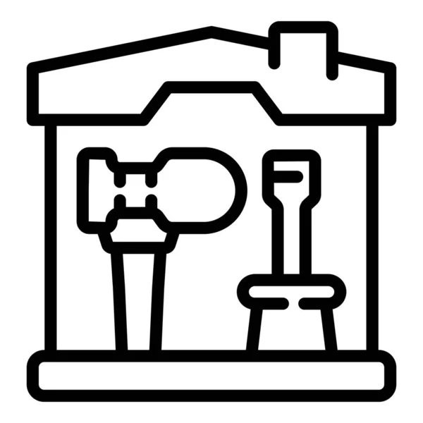 Umrissvektor Für Den Umbau Des Symbols Wandhaus Reparatur Fix — Stockvektor