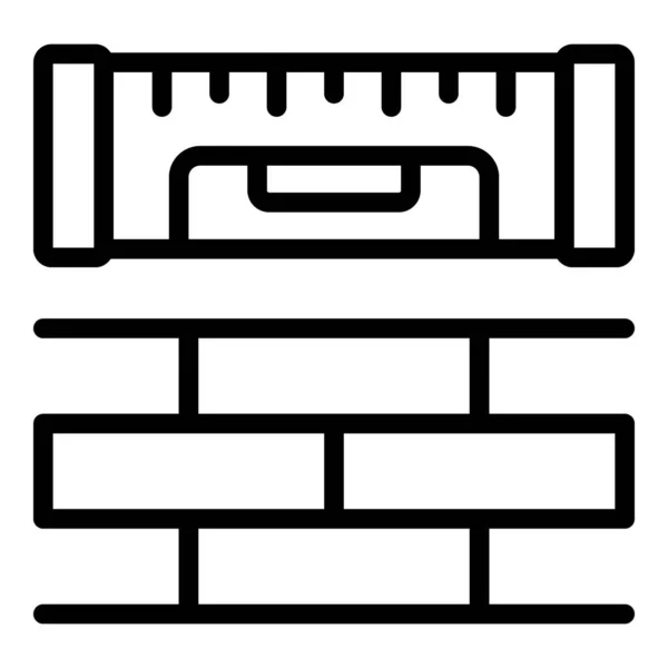 レンガの壁のアイコンのアウトラインベクトルを改造 家のデザイン サービスアパート — ストックベクタ