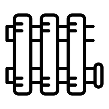 Isı boruları ikon ana hatları vektörü yeniden şekillendiriliyor. Mutfağı kaldırın. Banyo.