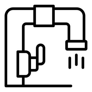 Musluk ikonu ana hatları vektörü yeniden şekillendiriliyor. Duvar dekorasyonu. İç Hizmet