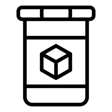 Soya küpü simgesi ana hat vektörü. Soya yemeği. Süt bitkisi