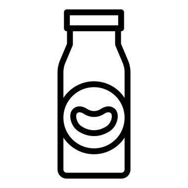 Fasulye sütü ikonu ana hatları vektörü. Tofu sütü. Çince paketle