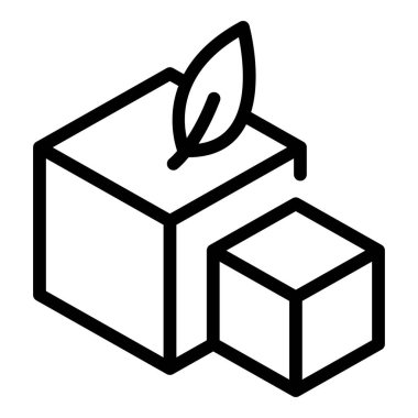 Küp soya ikonu ana hatları vektörü. Soya sütü. Petrol fabrikası