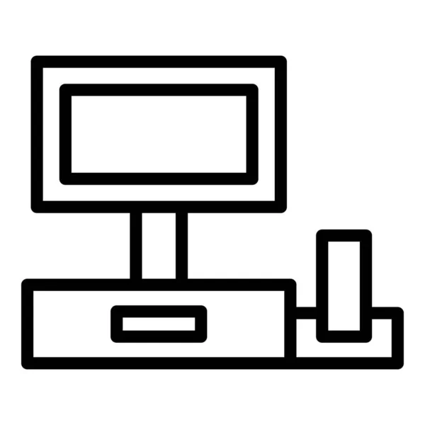 Vecteur Contour Icône Système Bill Distributeur Chèque Caissier — Image vectorielle