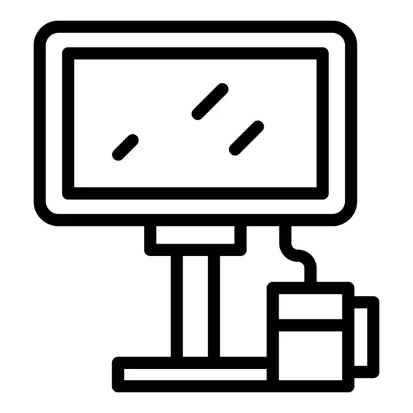 Vecteur Contour Caisse Enregistreuse Écran Tactile Postes Machines Écran Commande — Image vectorielle