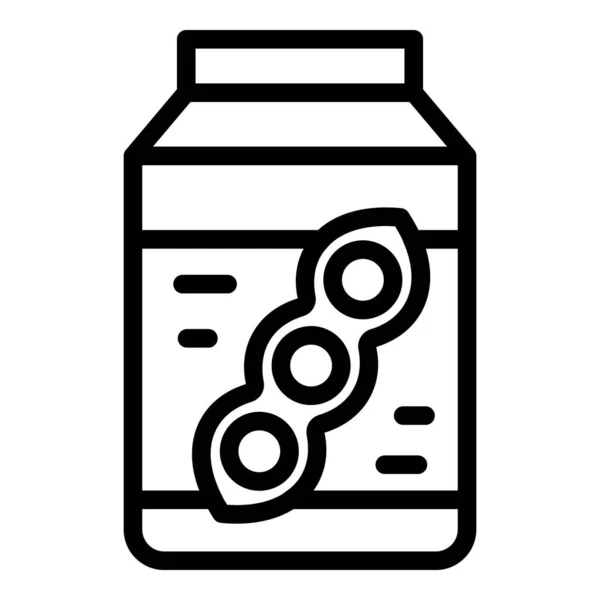 Σόγια Πακέτο Γάλακτος Διάνυσμα Περίγραμμα Εικονίδιο Σόγια Δέρματα Ελαιωδών — Διανυσματικό Αρχείο