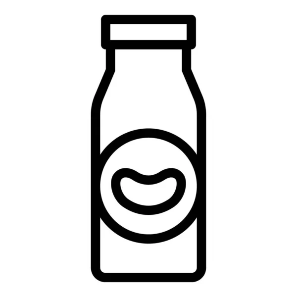Μπιν Μπουκάλι Γάλα Εικονίδιο Περίγραμμα Διάνυσμα Γάλα Τόφου Πακέτο Κινέζικα — Διανυσματικό Αρχείο