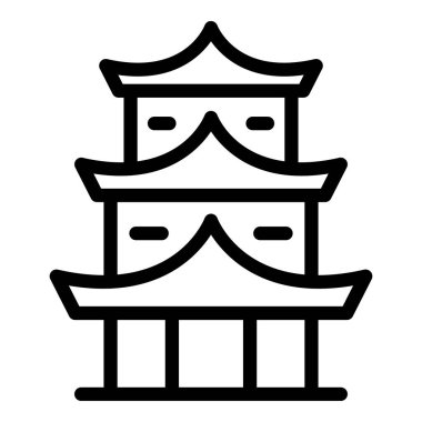 Bahçe pagoda ikonu ana hat vektörü. Çin binası. Ev tapınağı