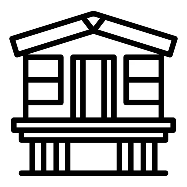Ikona Domu Zarys Wektor Domowy Las Chata Szparagowa — Wektor stockowy