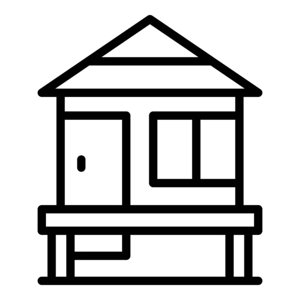 Ікона Водяної Вілли Окреслює Вектор Будинок Лісу Пляжний Будиночок — стоковий вектор