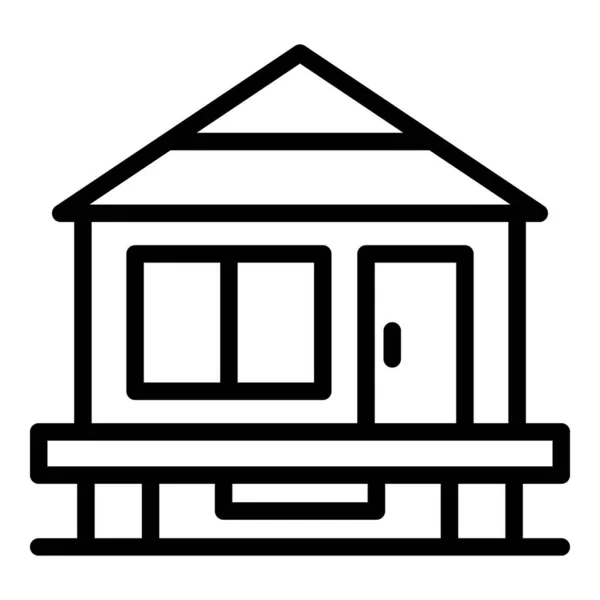 Waldhaus Ikone Umreißt Vektor Stelzenhaus Strandsumpf — Stockvektor