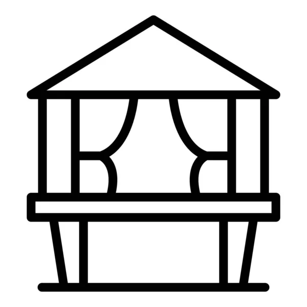 Вектор Контура Иконки Кабины Дом Лесу Пляжное Болото — стоковый вектор
