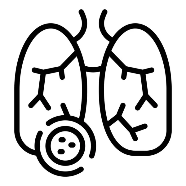 Διάνυσμα Περίγραμμα Εικονιδίου Ιού Πνεύμονα Τεστ Pcr Υγεία Corona — Διανυσματικό Αρχείο