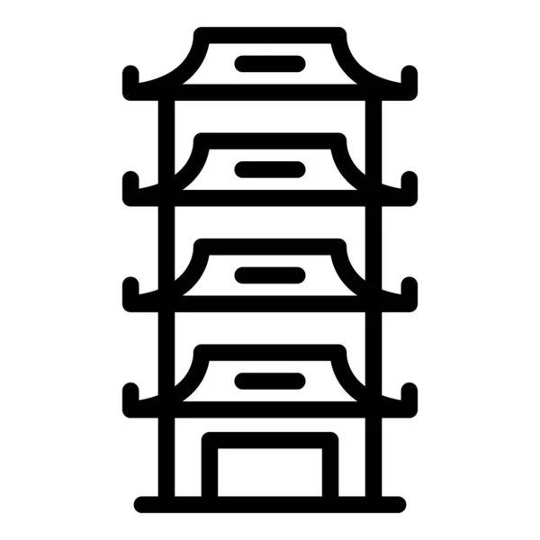 Pagoda Simgesi Ana Hat Vektörü Çin Binası Çin Evi — Stok Vektör