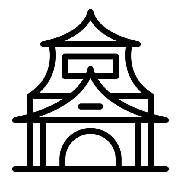 Pagoda Evi Ikonu Ana Hat Vektörü Çin Binası Asya Tapınağı — Stok Vektör