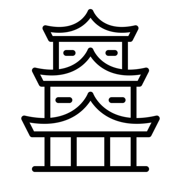 Садова Пагода Ікона Окреслює Вектор Китайська Будівля Храм — стоковий вектор