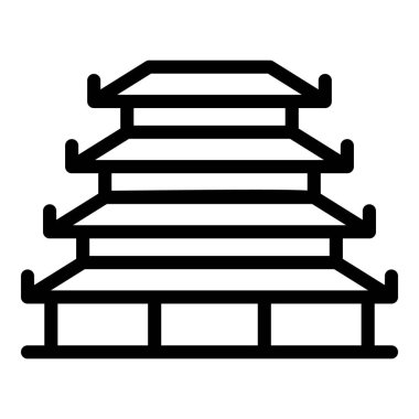 Vietnam Pagoda ikonu ana hat vektörü. Japon tapınağı. Ağaç biçimi