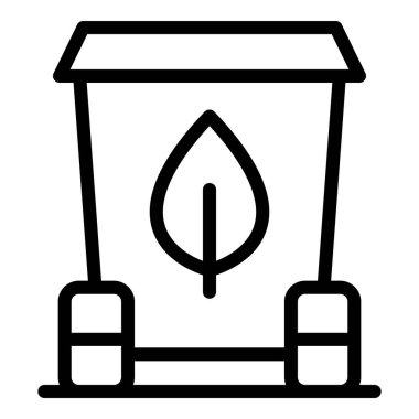 Çöp kutusu simgesi ana hatları vektörü. Sürdürülebilir çanta. Geri dönüşüm temiz