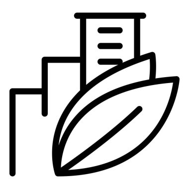 Çevre dostu şehir ikonu ana hat vektörü. Geri dönüşüm temiz. Tahta biyografi