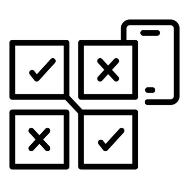 Seçim simgesi dış hat vektörünü uyar. Mülakat anketi. Metin Sınavı