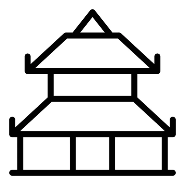 Taştan Pagoda Simgesi Ana Hat Vektörü Çin Tapınağı Ağaç Biçimi — Stok Vektör