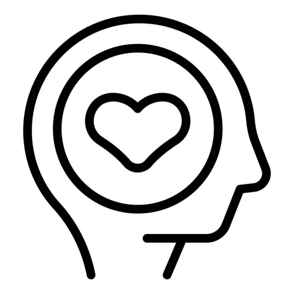 Love Mind Icon Outline Vector Person Friendship Social Team — Stock Vector