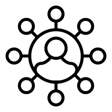 Çizelge uzmanı ikon ana hatları vektörü. Siber danışmanlık. Uzmanlık çalışması