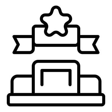 Uzman podyum ikonu ana hatları vektörü. İş ekibi. Siberlere danış