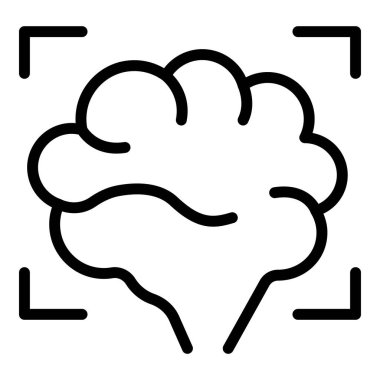 Beyin uzmanı ikon ana hatları vektörü. İş adamları. Siberlere danış