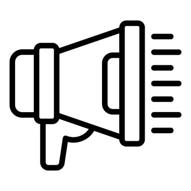 Taktik megafon ikonu ana hat vektörü. Pahalı bir fikir. Servisi çoğalt